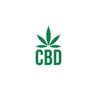 Letter CBD and Cannabis Leaf logo or icon design vector