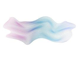 Vector wave lines flowing dynamic colorful blue pink isolated on white background for concept of AI technology, digital, communication, science, music