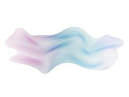 Vector wave lines flowing dynamic colorful blue pink isolated on white background for concept of AI technology, digital, communication, science, music