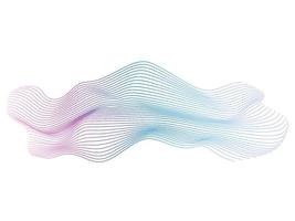 Vector wave lines flowing dynamic colorful blue pink isolated on white background for concept of AI technology, digital, communication, science, music