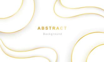 White and gold abstract vector background with wavy design