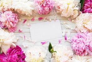 Background with peonies photo