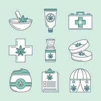 productos médicos de cannabis vector