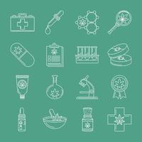 medical cannabis set vector