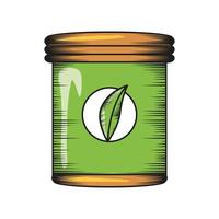 matcha green tea container vector