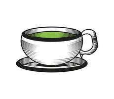 cup of matcha tea vector