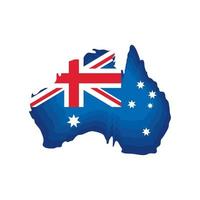 mapa y bandera de australia vector