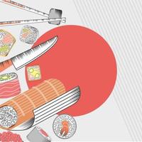 cartel de restaurante de sushi vector