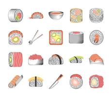 japanese sushi lunch vector