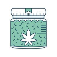 tarro con cannabis medicinal vector
