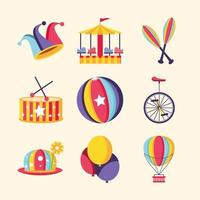 icon set circus vector