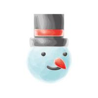 christmas snowman face vector