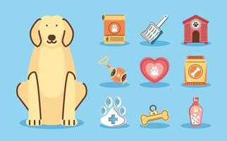 pets dog icons vector