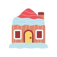 casa con nieve vector