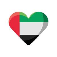 bandera de emiratos árabes unidos en el corazón vector