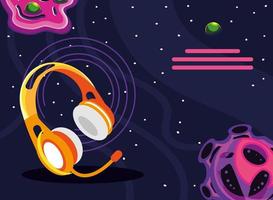 headphone on space background vector