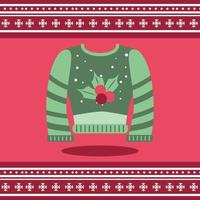 ugly sweater on red background vector