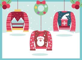 ugly sweaters decoration vector