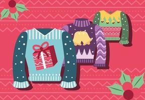 ugly sweaters knitted vector