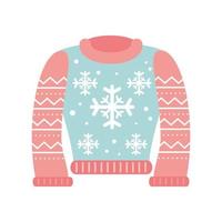 ugly sweater with snowflakes vector