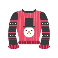 snowman face on ugly sweater vector