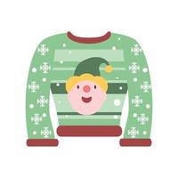 ugly sweater with elf vector