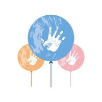 hands in balloons vector