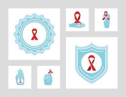 icons AIDS labels vector
