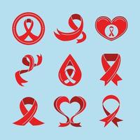 AIDS awareness icons vector