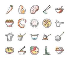 set of japanese menu vector