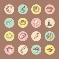 japanese food icons vector