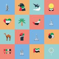 conjunto de iconos de emiratos árabes unidos vector