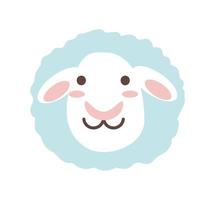 cute sheep face vector
