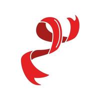 swirl red ribbon vector