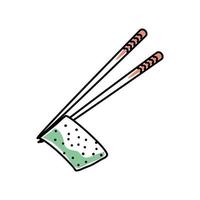 chopsticks with food vector