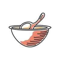bowl with spoon vector