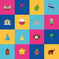 icon set thailand vector