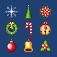 iconos de decoracion de navidad vector