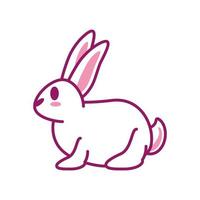 pink rabbit icon vector