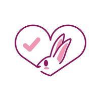 bunny check mark vector