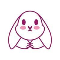 cute rabbit face vector