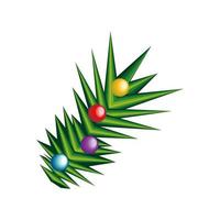 christmas branch with balls vector