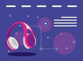 headphone audio technology vector