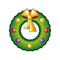 christmas wreath decoration vector