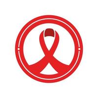 red ribbon in circle vector