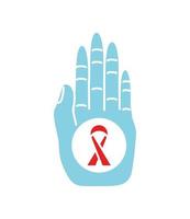 hand red ribbon vector