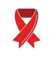 red ribbon symbol vector