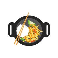 fideos de comida tailandesa vector