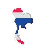 thailand map and flag vector