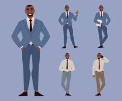 set black young business men vector